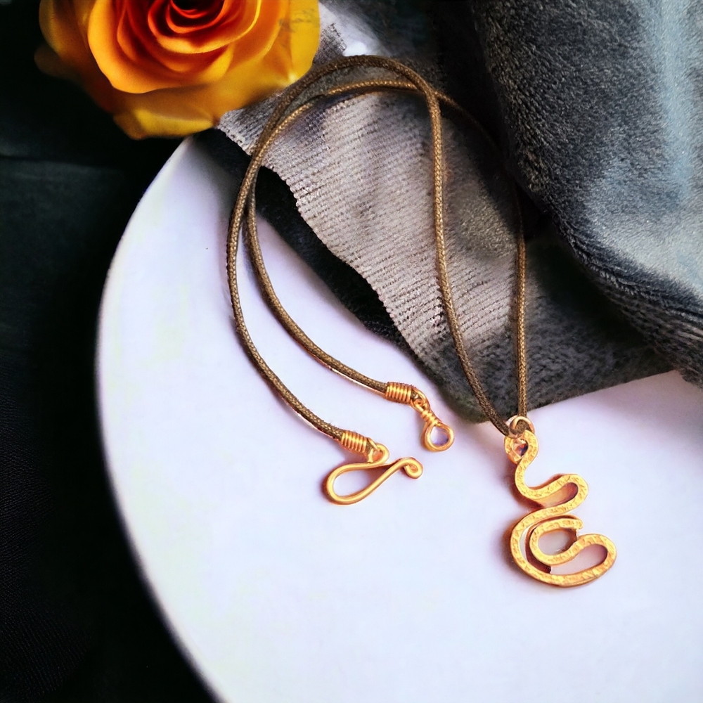 Orchid & Vine Hammered Copper Pendant Necklace Jewelry Handmade Artisan